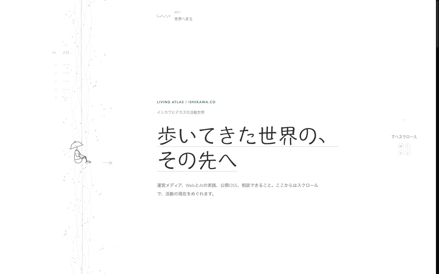 第一幕の記憶を左の軌跡に引き継いだLiving Atlas